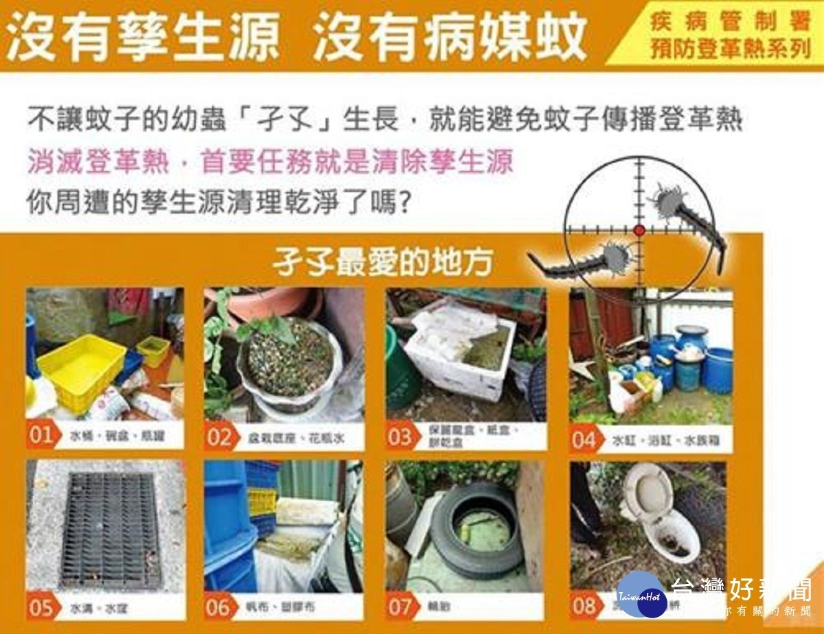 高雄出現本土登革熱病例　苗縣衛生局籲民眾落實防蚊滅蚊