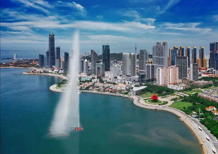 為海洋文化名城添新勝地 青島海上百米大噴泉有望明年復噴